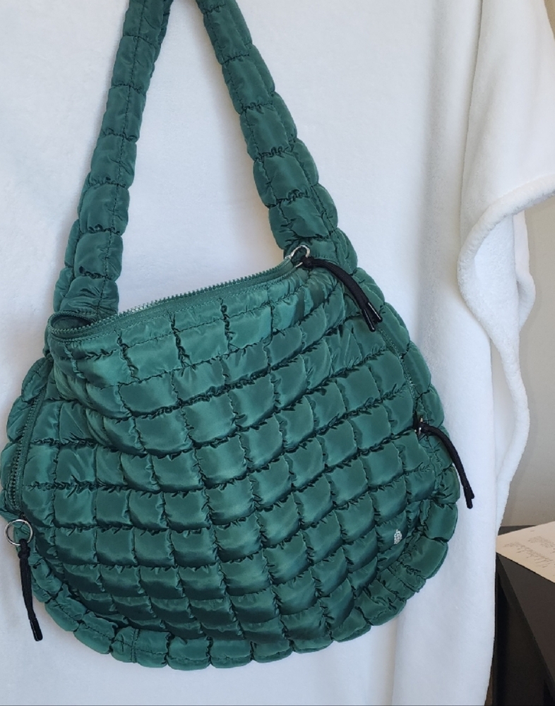 FREEPEOPLE Green Quilted Carryall  Bag